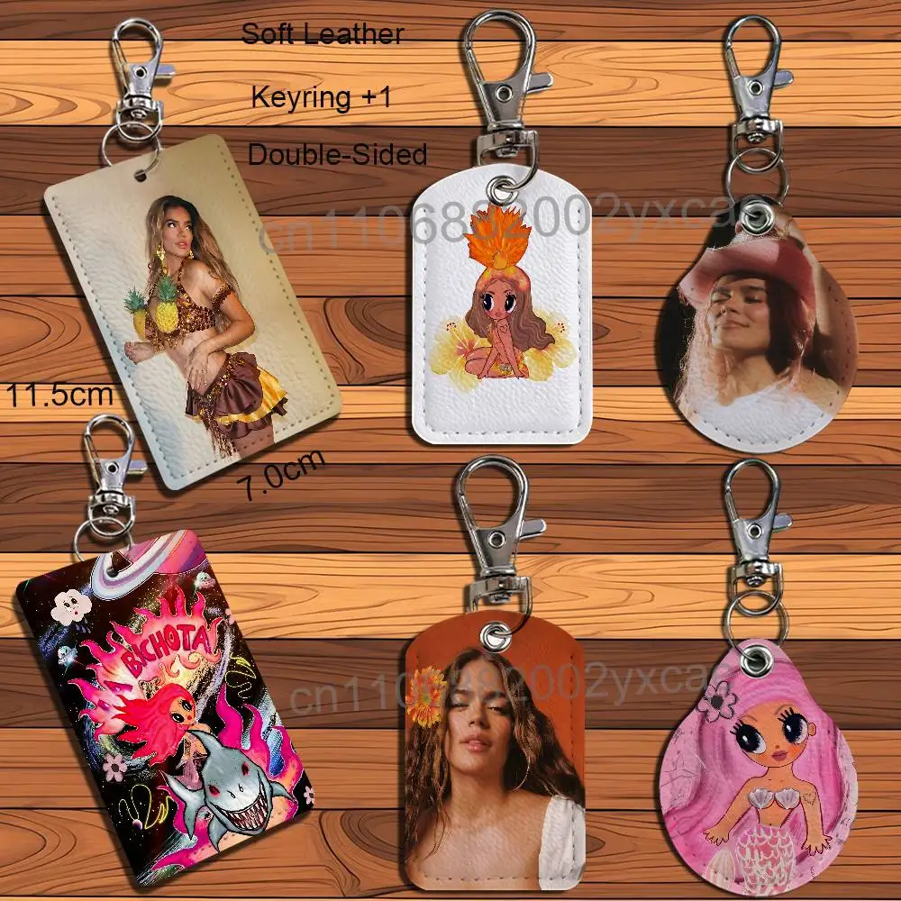 Art Bichota Season Karol G Keychain Holder Suitable For Subway Bank Card Bus Card Case Badge Holder Wallet Card Textured pattern