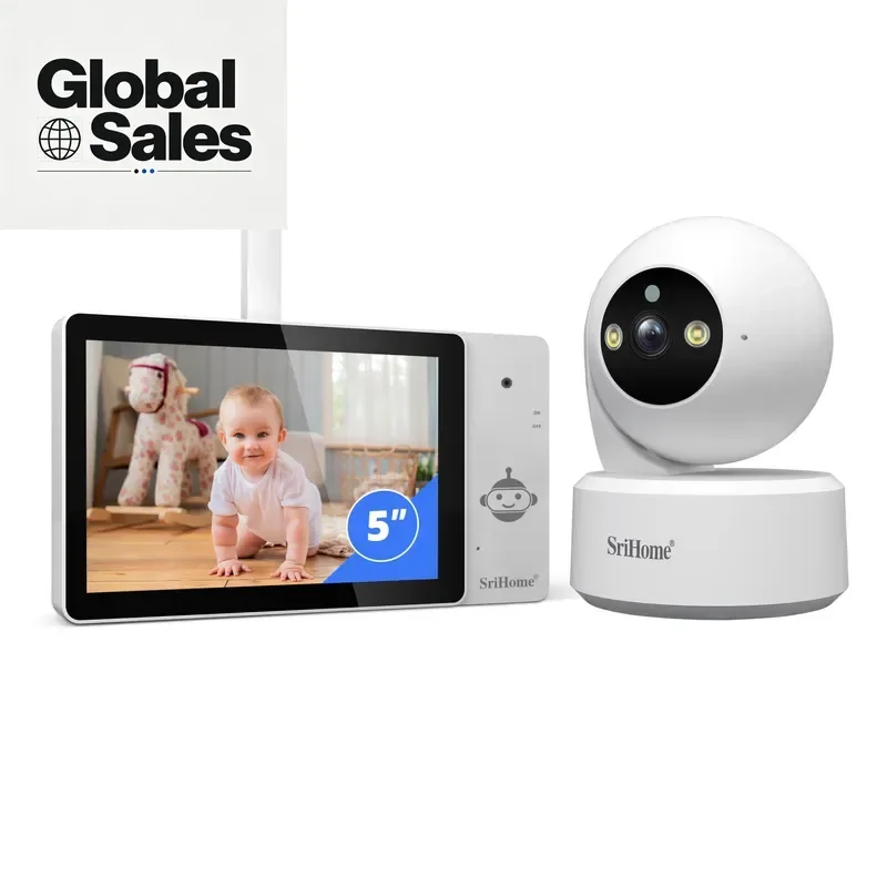 5-Inch HD Touchscreen Baby with 8MP 4K Camera Smart Home Video System for Nursery and Indoor Security