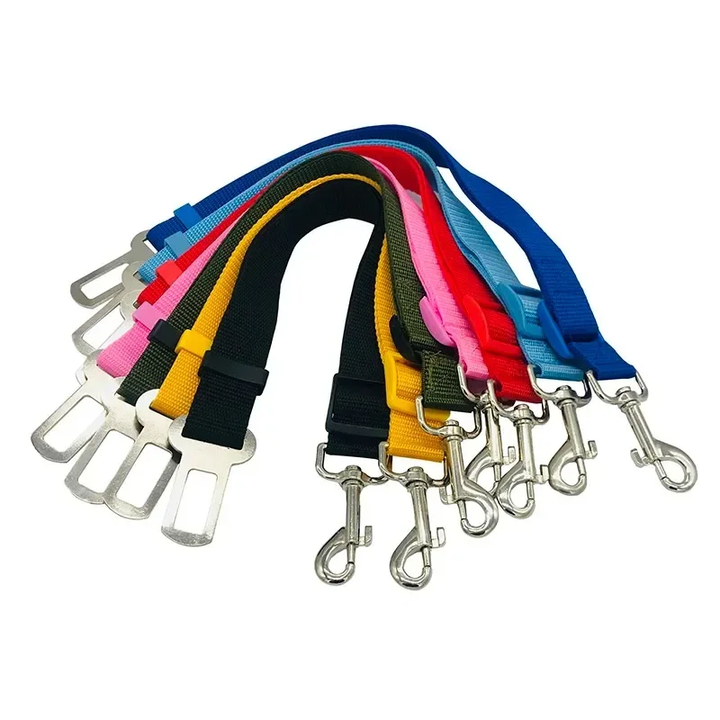 Pet Car Safety Harness—Safety Leash for Dogs and Cats, Adjustable Nylon, Break-Resistant—Car Travel Accessories