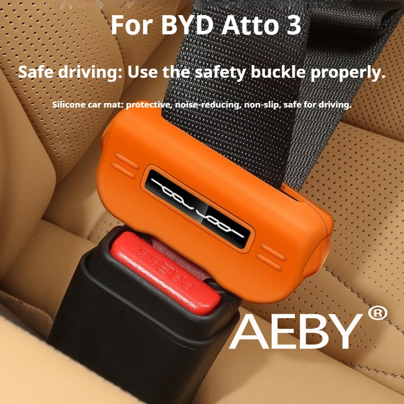 AEBY For BYD Atto 3 Smart Driving Edition 2025 Anti Scratch Noise Reduction Safety Belt Accessories,Buckle Head Protector Set