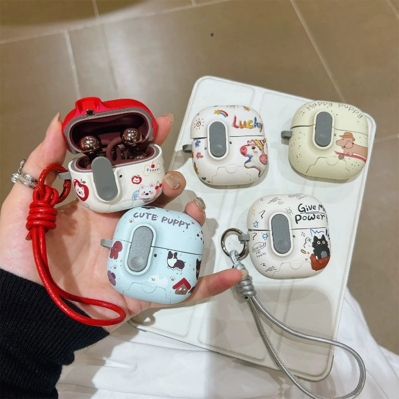 For Huawei FreeClip 2 FreeBuds Pro 5 7i Earphone Case Cute Small Black Cat Switch Open Design Shockproof Anti-drop Protect Cover