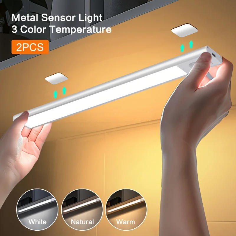 20-60cm LED Motion Sensor Light Night Wireless Lamp USB Battery Rechargeable Wall Under Cabinet For Bedroom Kitchen Lighting