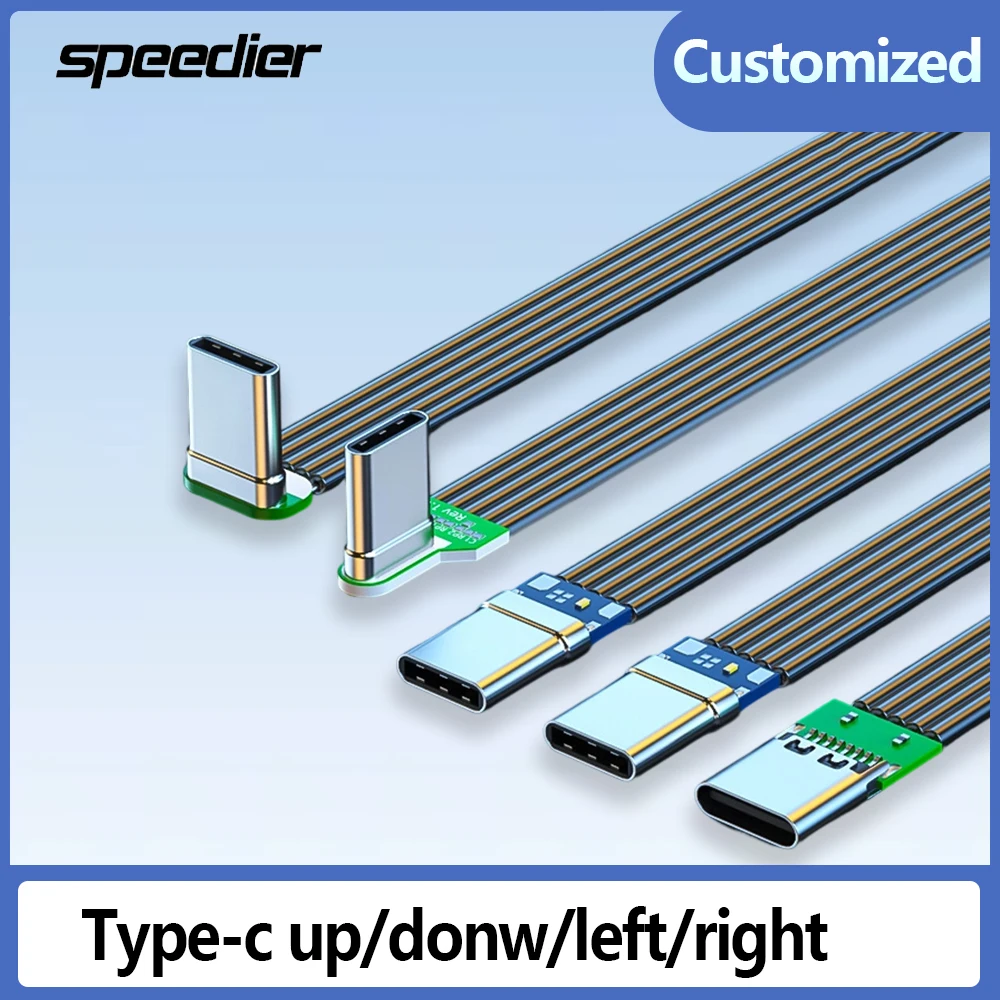 Type-c Data Cables with Straight Up Down Left and Right Angled USB 2.0 Data  PD Fast Charging for Tablet Pc Mobile Phone Android