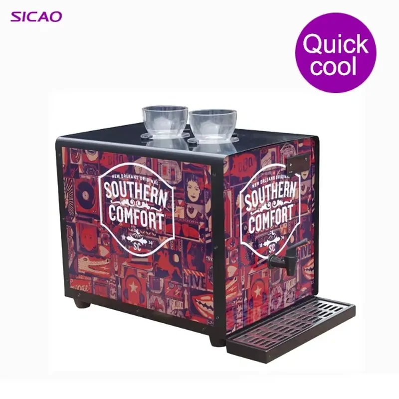 2 Bottle Ice Shot Machine Liquor Chiller Cold Vodka Dispenser Refrigerator Bar Party Drink Cooler Home Kitchen Accessories