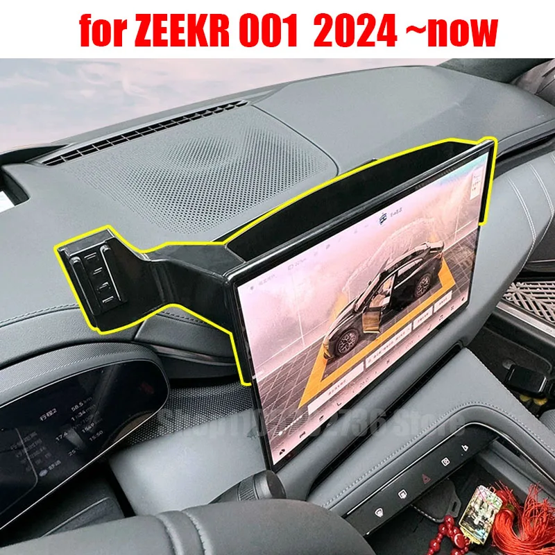 Car Mobile Phone Holder for ZEEKR 001 2024 2025 2026 Accessories Wireless Charger Stand Gravity Bracket Rear Screen Storage Box