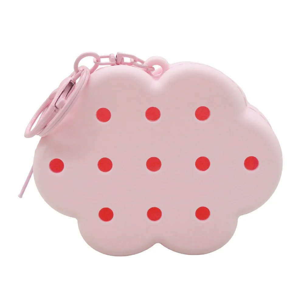 Mini Wallet Cloud Flower Silicone Wallet Soft Silicone Mini Size Coin Purse Travel Organizer Cute Holes Card Holder Kids Gift