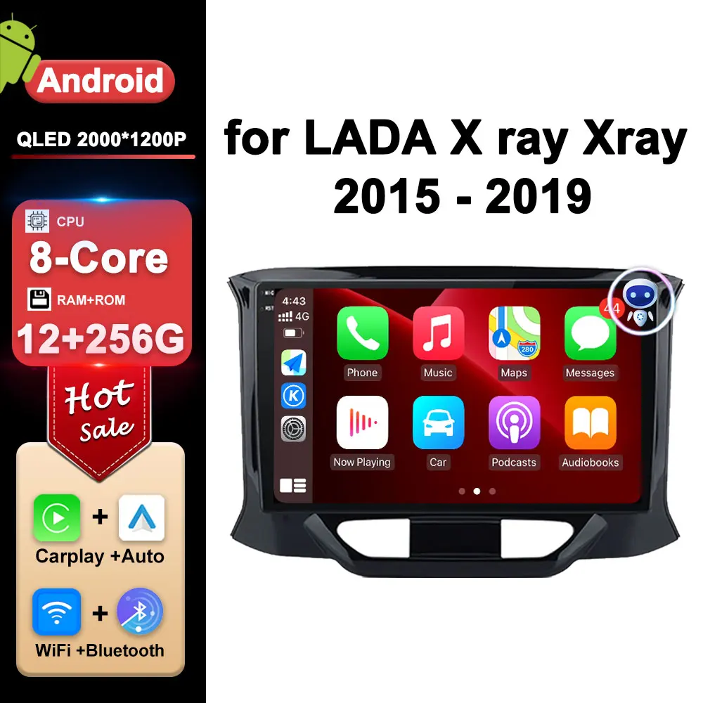 Bluetooth Carplay Android 16 for LADA X ray Xray  2015 2016 - 2019 Car Radio Multimedia player IPS QLED Touch Screen Accessories