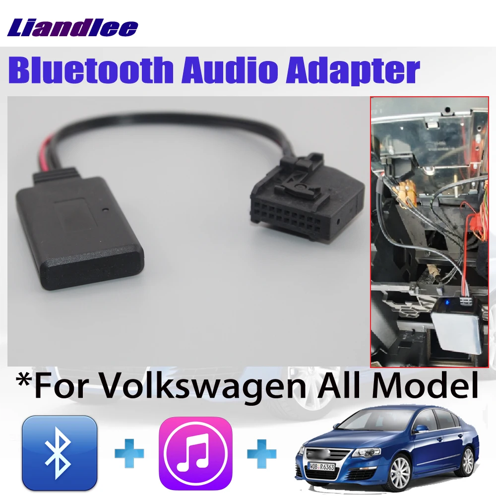 For VW All Model Socket Bluetooth BT 2.0/3.0/4.0/5.0 Wireless Car Music Cable Adapter Plug And Play
