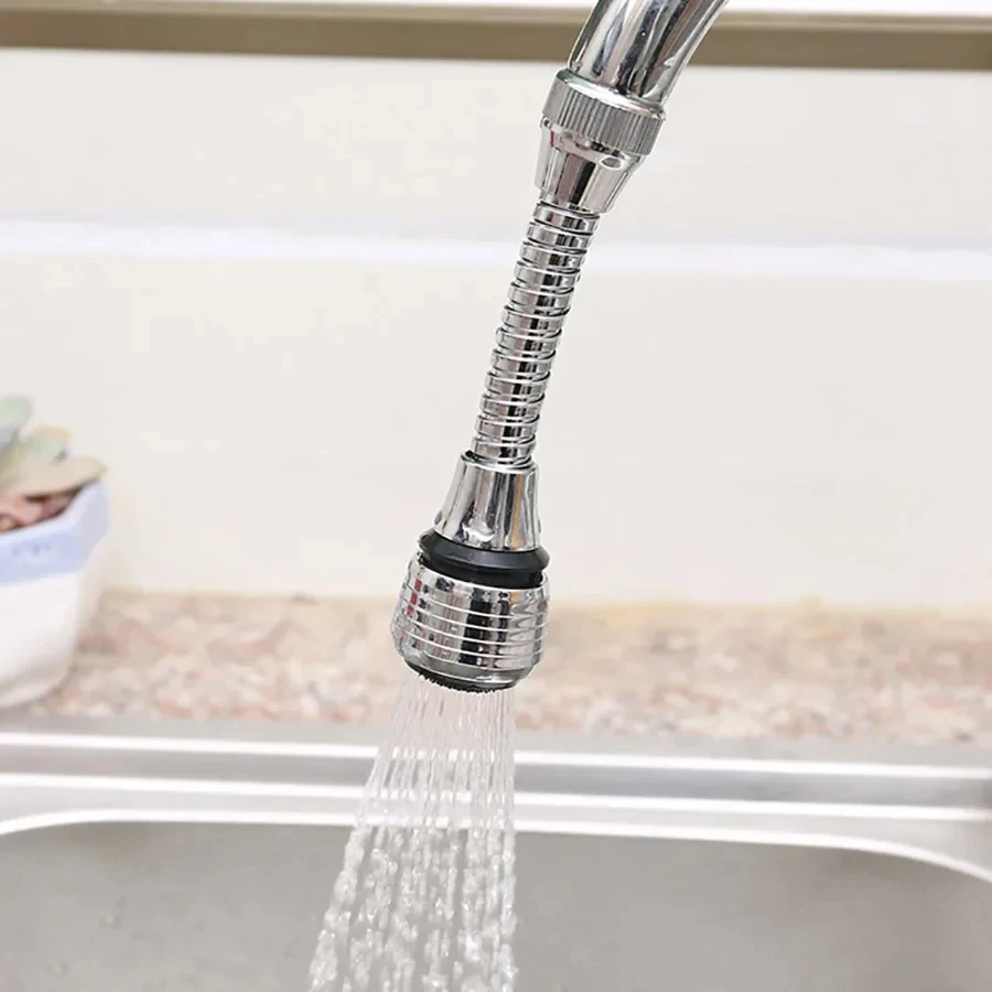 Kitchen Faucet Accessories Sprinkler Water-saving Device Lengthening Rotating Splash Proof Sprinkler Spray Extender Bubbler