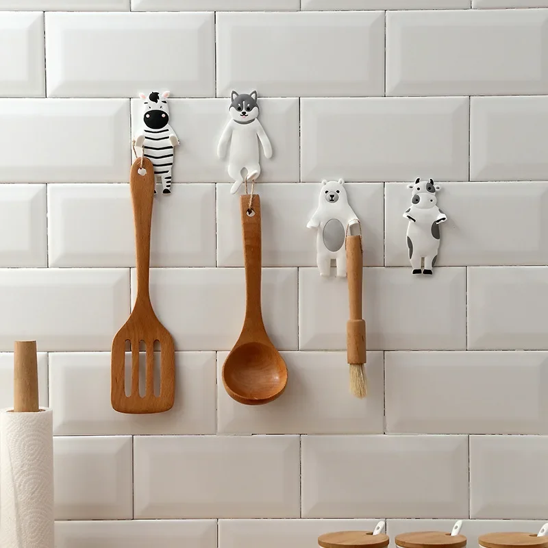 PVC Hook Wall Suction Cup Hook Storage Key Hanger Kitchen Bathroom Bedroom Accessories Storage Rack Self-adhesive Wall Hooks