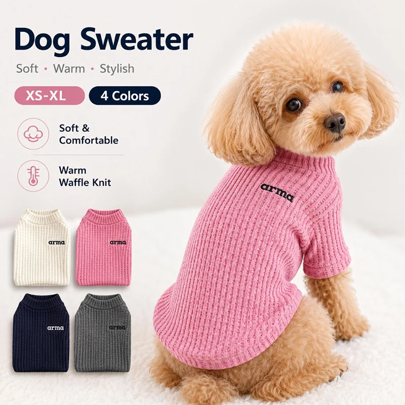 Waffle Dog Cat Sweatshirt Pet Clothes for Small Medium Dogs Autumn Winter Pet Coat Cute Letter Patten Dog Cat Shirt Pet Costume
