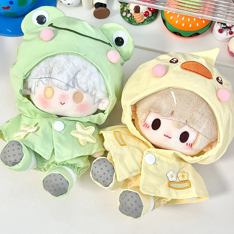 Cartoon Duck Frog Cute Cosplay Mini Hoodie For 20cm No Attribute Cotton Doll Hooded Rain Coat Dress Up Clothing Toy Props Gifts