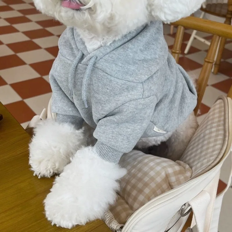 Letter Hoodie Pet Clothing Dogs Fashion Cotton Dog Clothes Costume Small French Bulldog Print Spring Autumn Gary Boy Mascotas