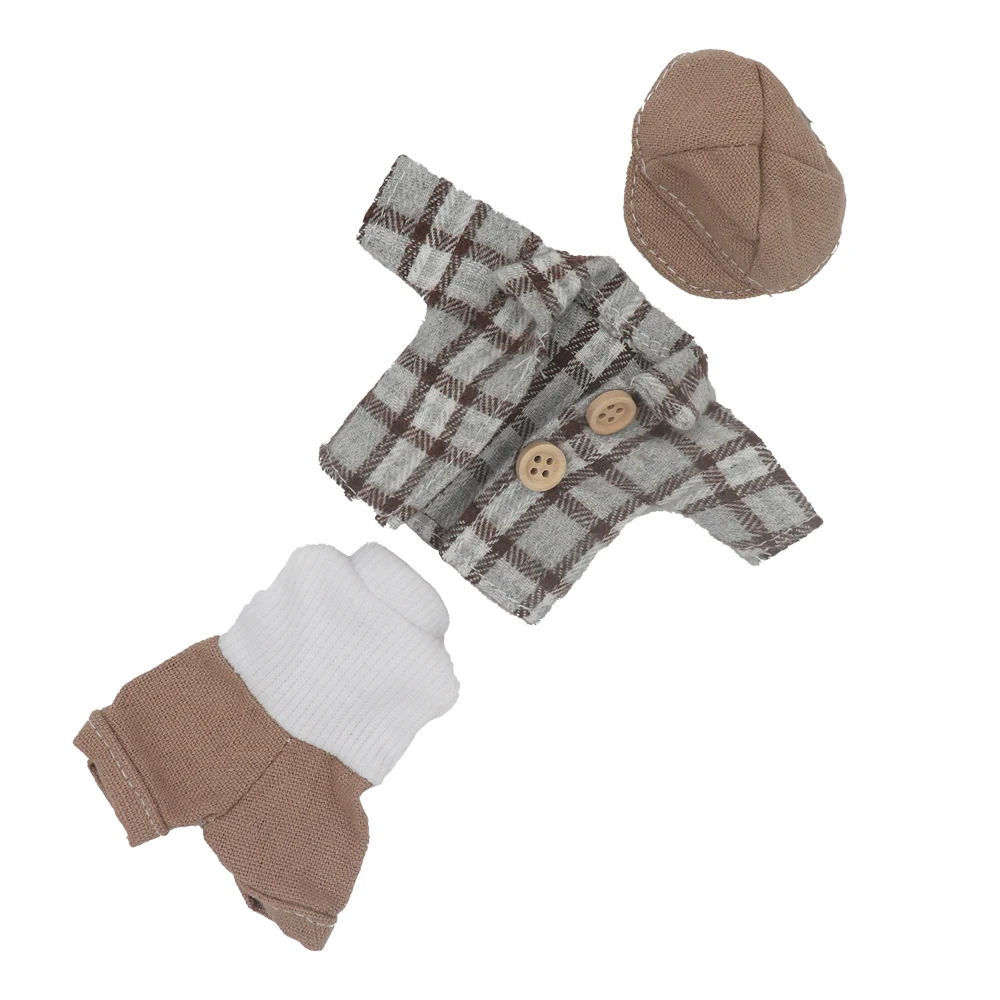 New Clothes For Dolls 16 cm 15cm Bjd Clothes Hat Short Sweater Skirt For Mini Doll 1/8 1/12 6inch Hoodie Dress Up Boys and Girls