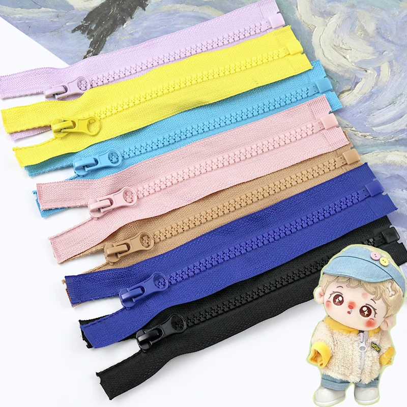 5/10/20Pcs Sewing Zipper 15cm Open-End 5# Resin Zippers for Handmade Doll Clothing Separable Mini Zip Hoodie Collar Closure Zips