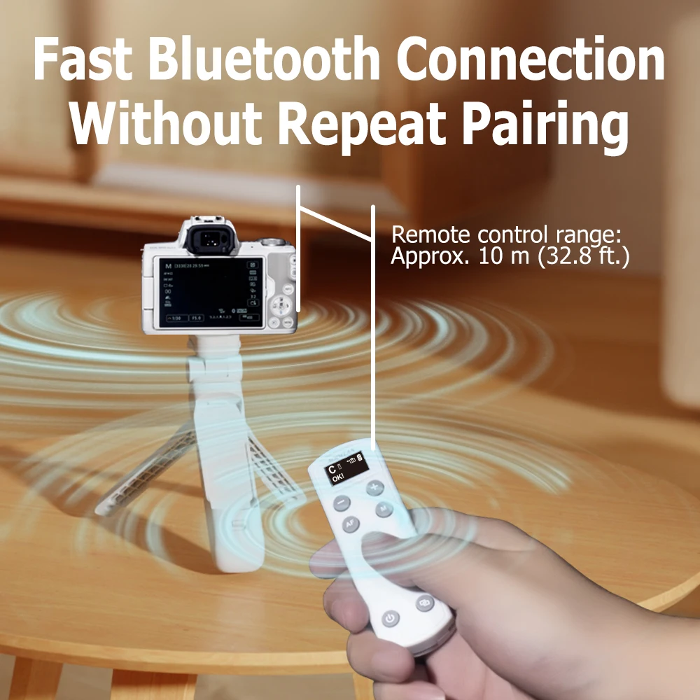 HG-100TB Wireless Rechargeable Grip Tripod Remote Shutter Release for Canon R3 R5 R6 R7 R8 R10 R50 R100 RP G7XIII G5XII SX70HS
