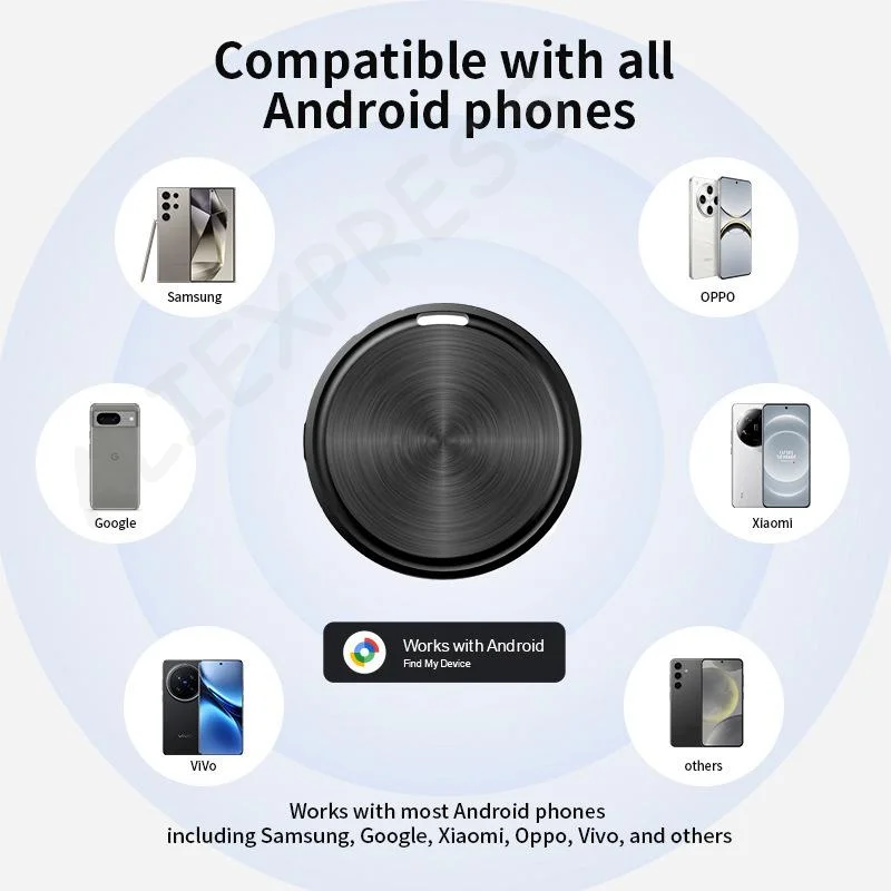 Mini GPS Tracker Suitable for Android Car, Pet Locator for Key Wallet Bags with 1-piece Google Find My Device App