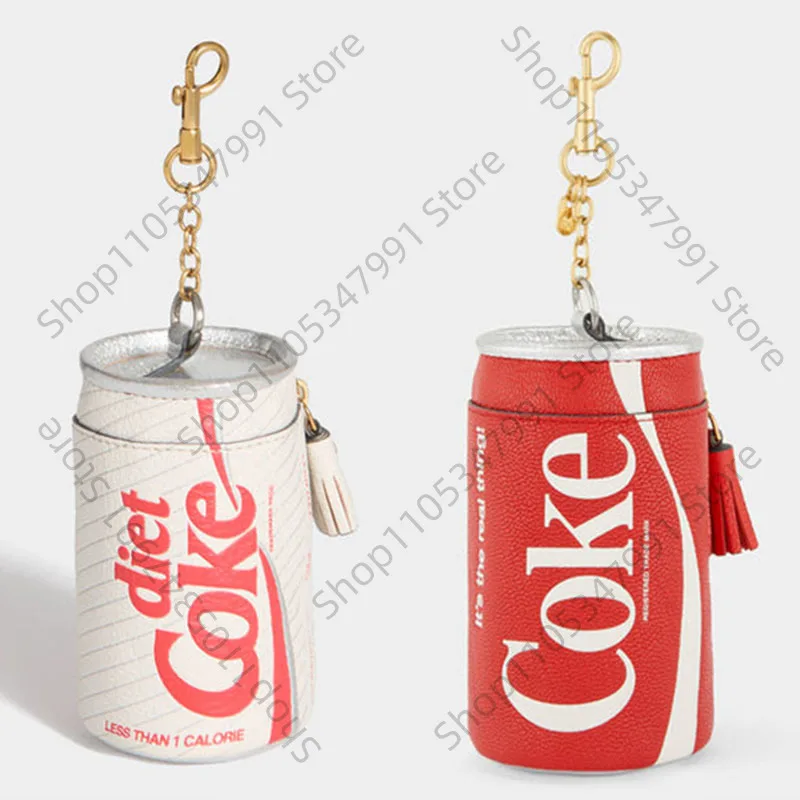 Creative Ketchup Packet & Can Shape Coin Purse Keychain Cute Mini Wallet Bag Charm Pendant for Women Girls Car Key Ring Gifts
