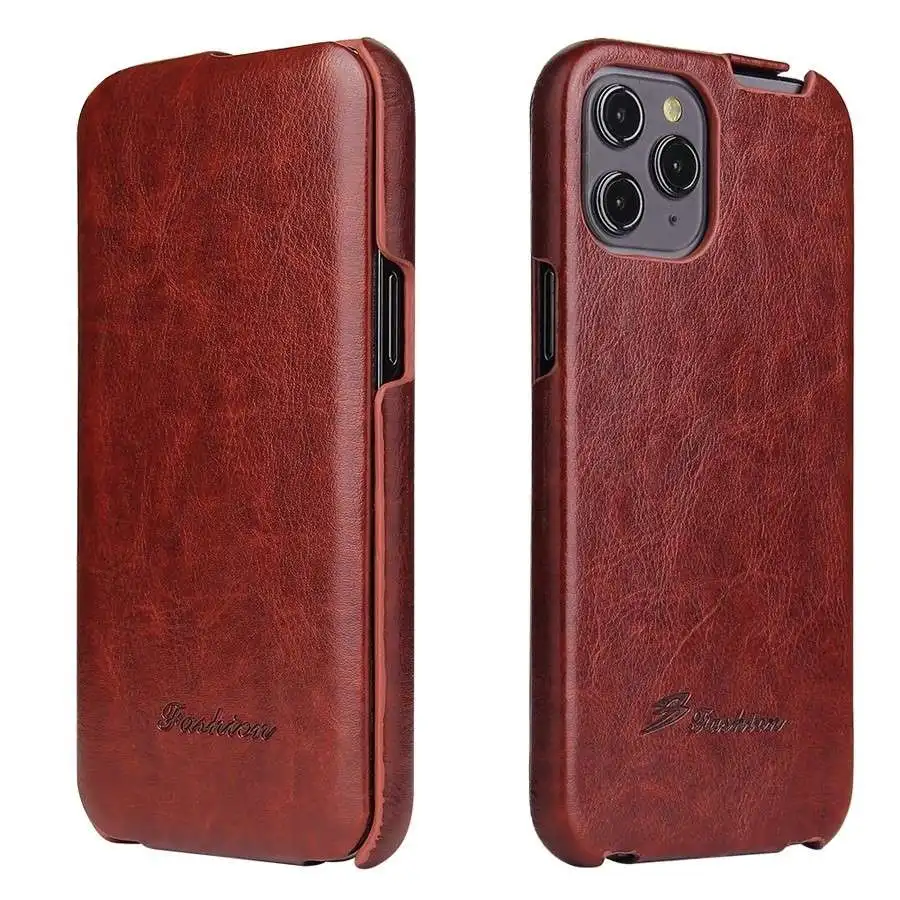Genuine Leather Vertical Flip Cover Case for Apple iPhone 17E 16 15 11 14 Plus 13 Pro Max 12 Mini 18 8 SE 2022 16E Luxury Fundas
