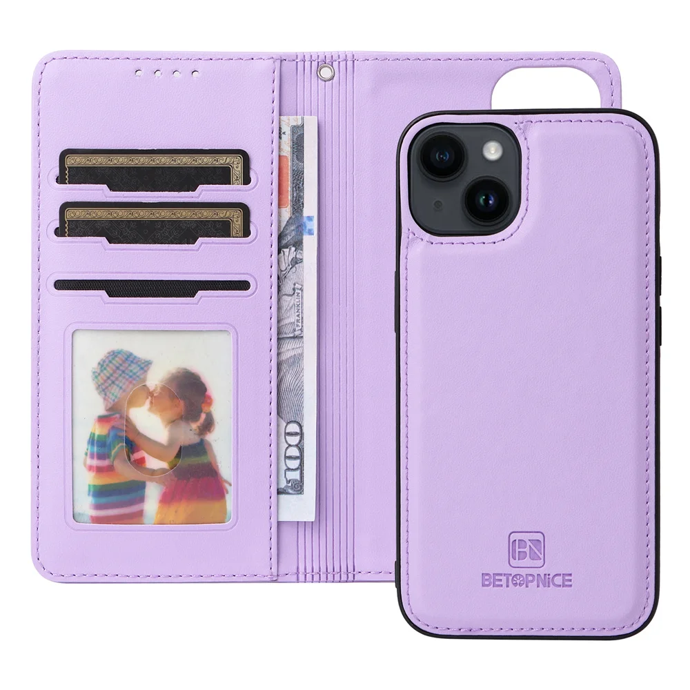 BETOPNICE 2 in 1 Detachable Wallet Case for iPhone 16 Pro Max XR XS 11 Pro 12 13 Mini 14 15 16 Plus 16E Magnetic Clasp Flip Case
