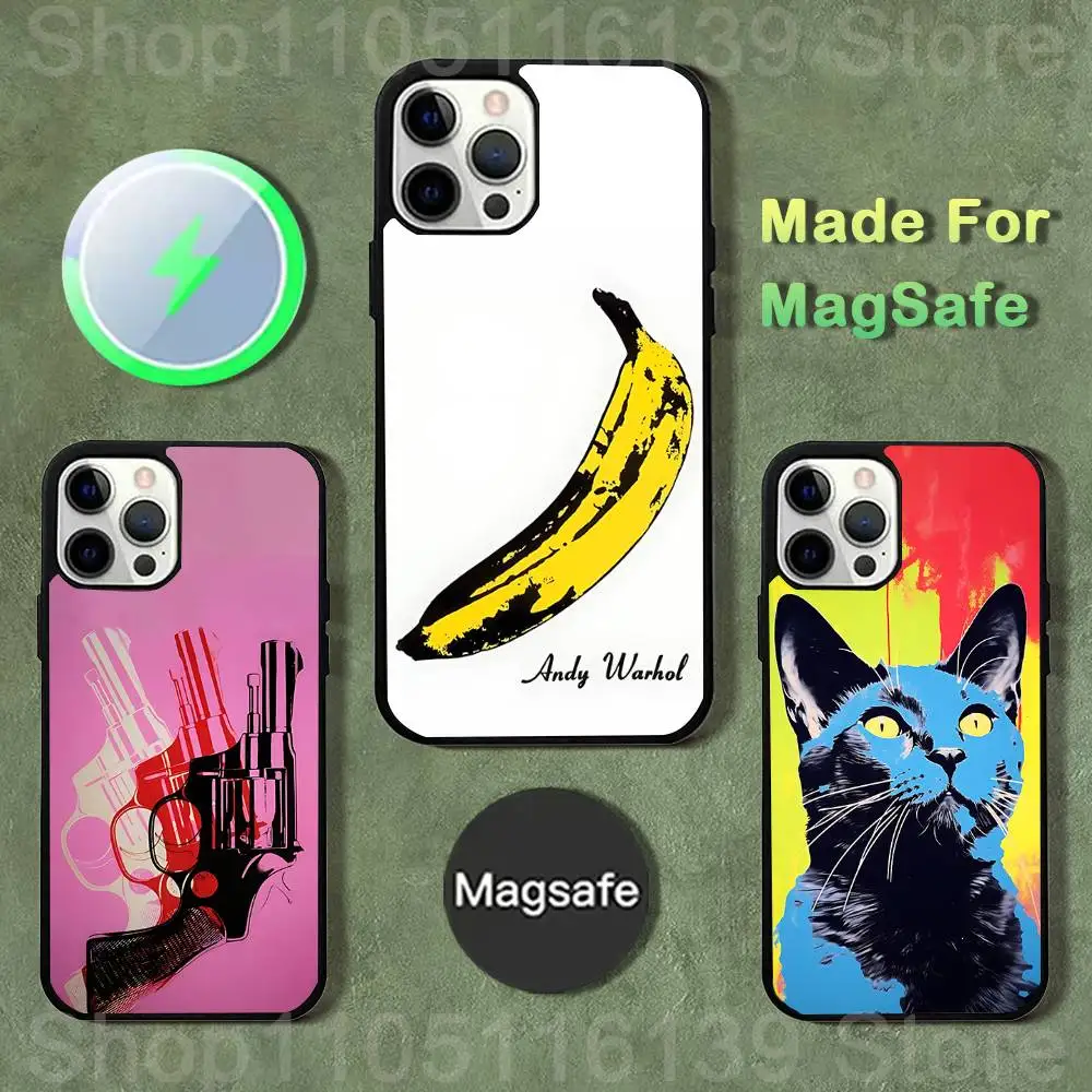 A-Andy W-Warhol Art  Phone Case For iPhone 17,16,15,14,13,12,11,Pro,Max,Plus,Mini,SE4,E Magnetic Magsafe Wireless Charging