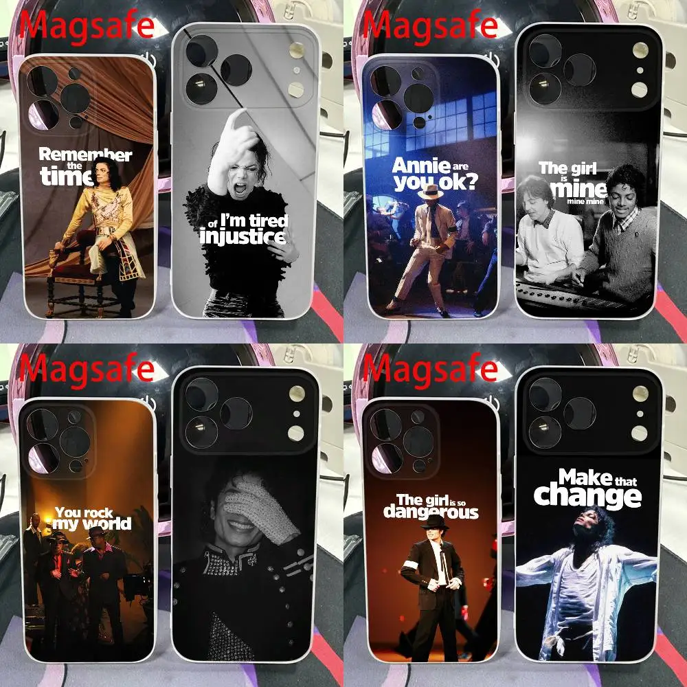 M-Michael Jackson Phone Case For iPhone 14,16,15,11,13,17,12,Air,Mini,Plus,E,Pro,Max Magnetic Magsafe Frosted Cover