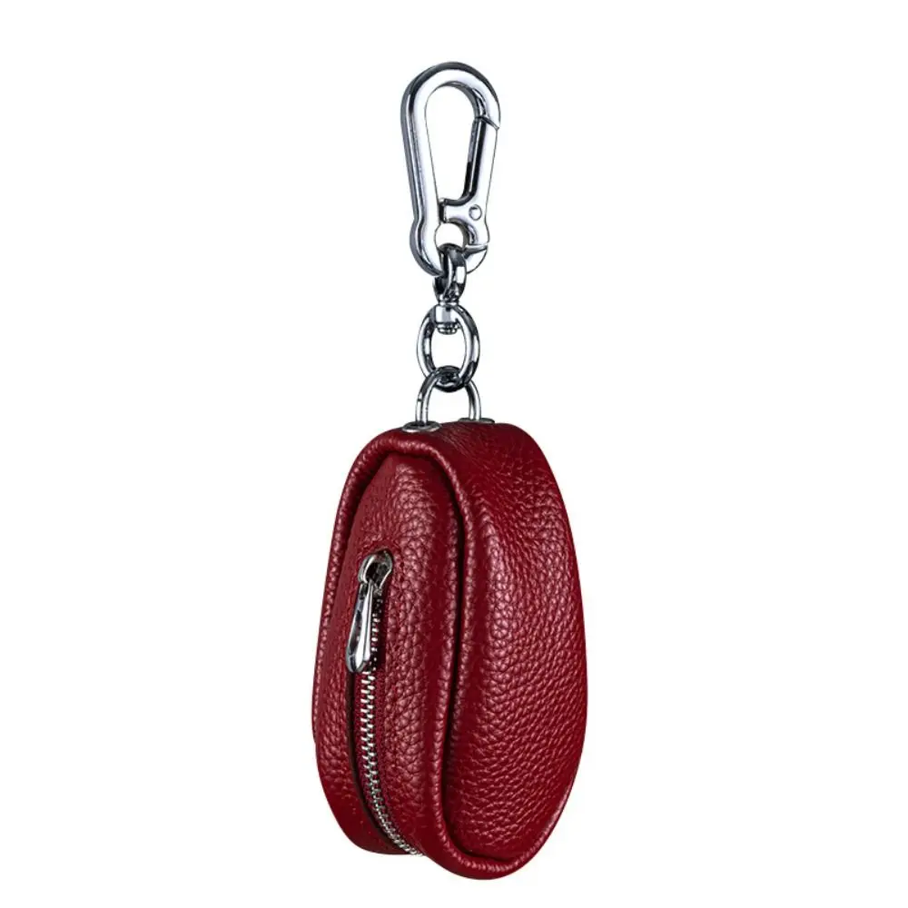 Portable Cowhide Leather Key Bag Zipper KeyChain Car Keys Case Solid Color Car Key Wallets Car Keys