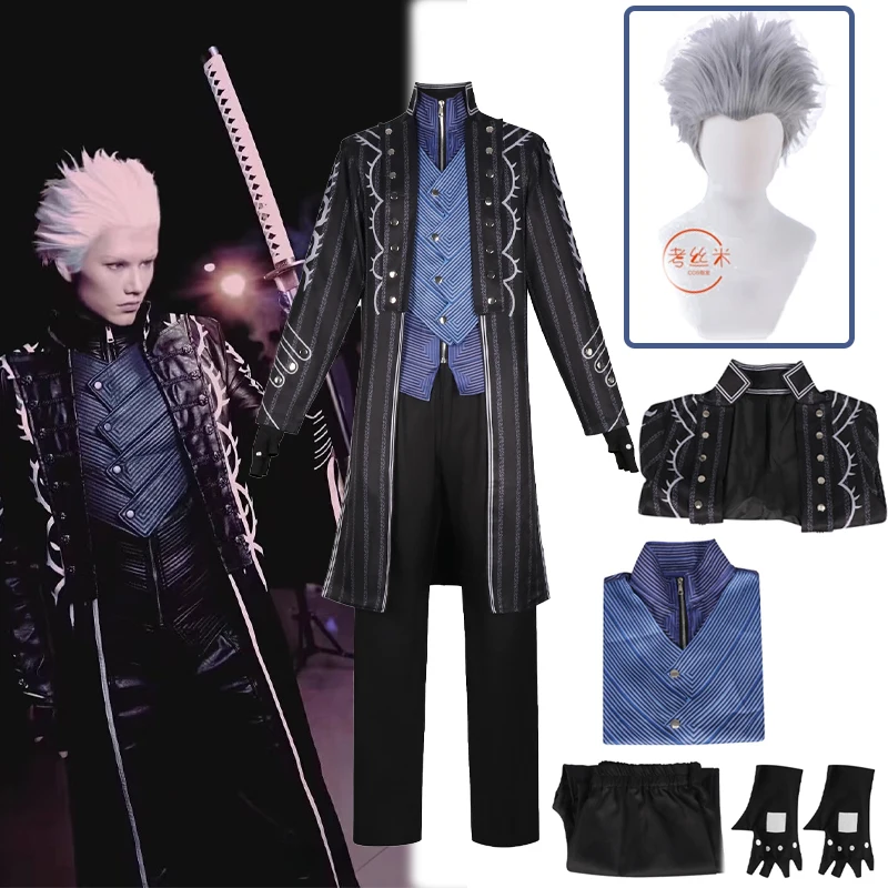 Vergil Nelo Angelo Cosplay Wig - Professional Halloween Party Costume & Carnival Anime Accessory