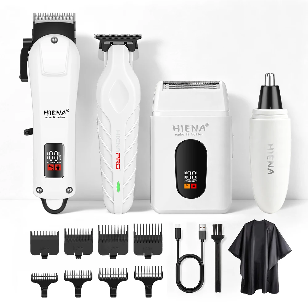 Haircut Machine Professional Electric White Hair Clippers Set Barber High Quality Hair Trimmer Holiday Gift For Father Brother