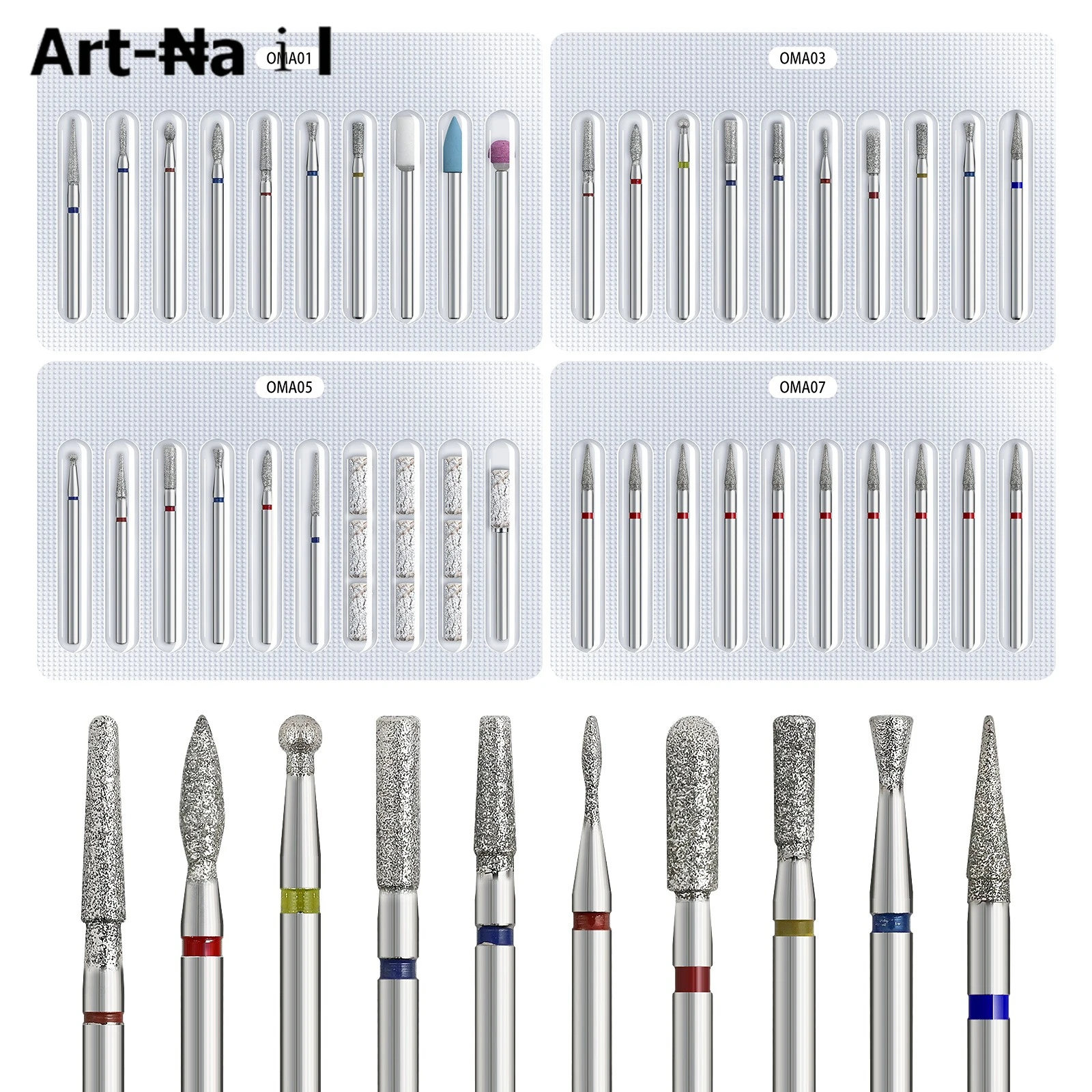 10Pcs Russian Manicure Drill Bits Set Cuticle Removal Universal Nail File Heads Pedicure Tools Professional Kits