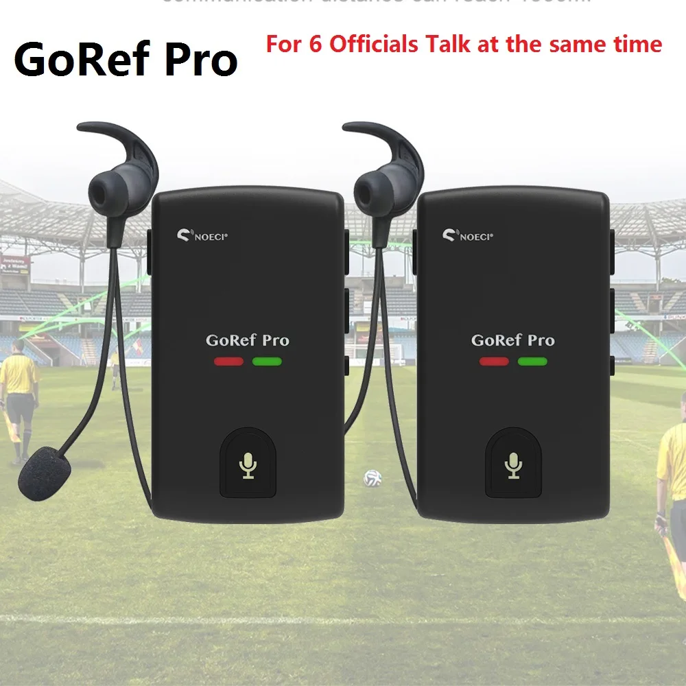NOECI GoRef Pro Football Referee Intercoms 1500M 6-Ways Bluetooth 5.4 Duplex Talking Professional Football Intercom Same As FBIM