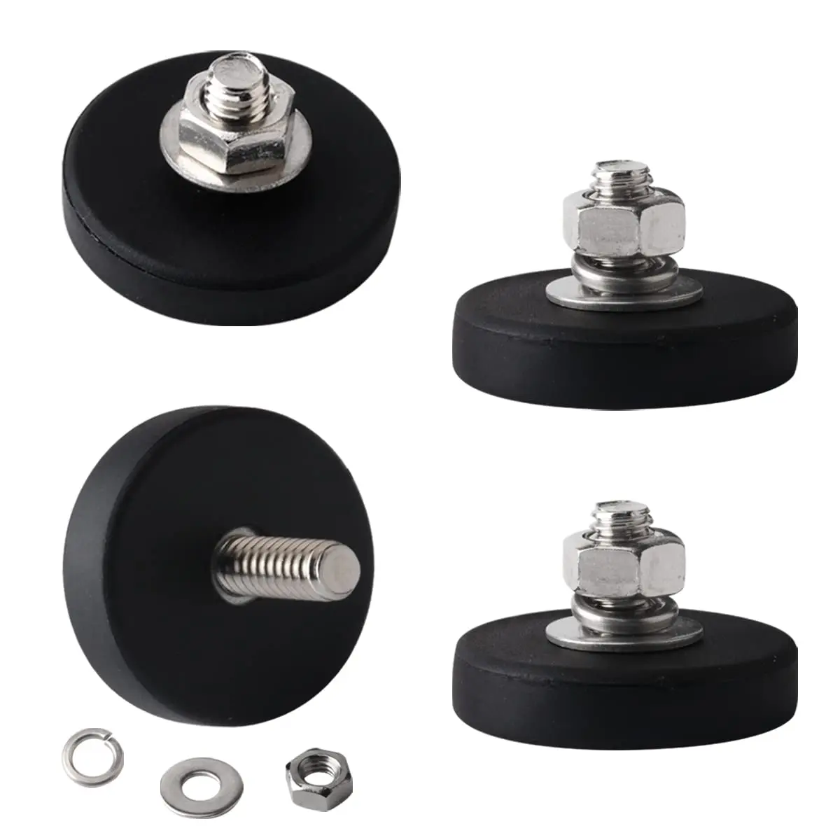 STC22/31/43/66/88 Rubber Coated Magnet Anti Scratch Magnet Coated Base with Threaded Stud for Light Bar Camera Solar Panel