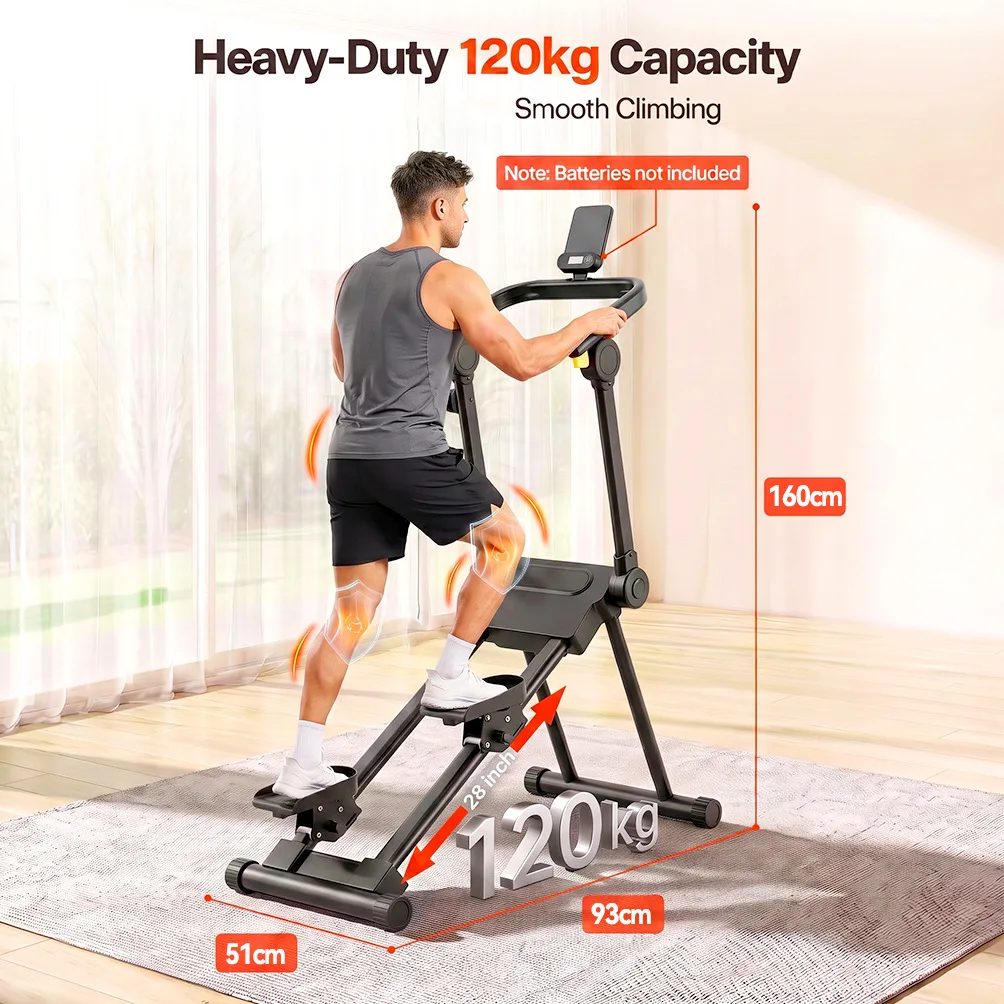Multifunctional Magnetic Resistance Stair Climber,Folding Home Stepper Machine,Indoor Mountain Climber Aerobic Workout Equipment