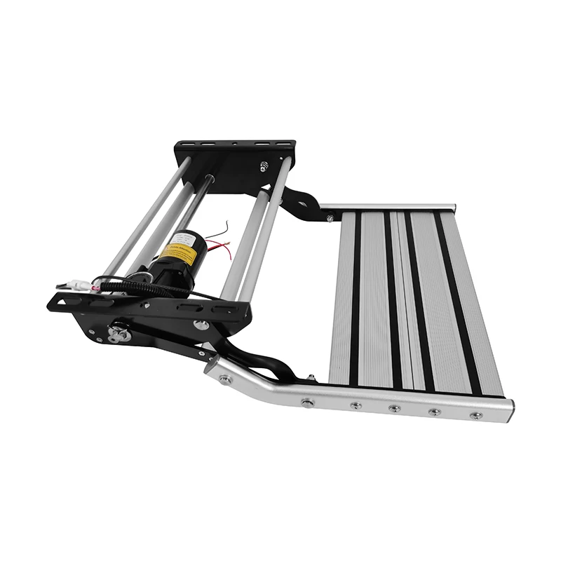 IRV Factory Electric Step with LED Light Aluminum Alloy Folding Single Ladder Load 200KG for RV Travel Trailer Entry Doorway