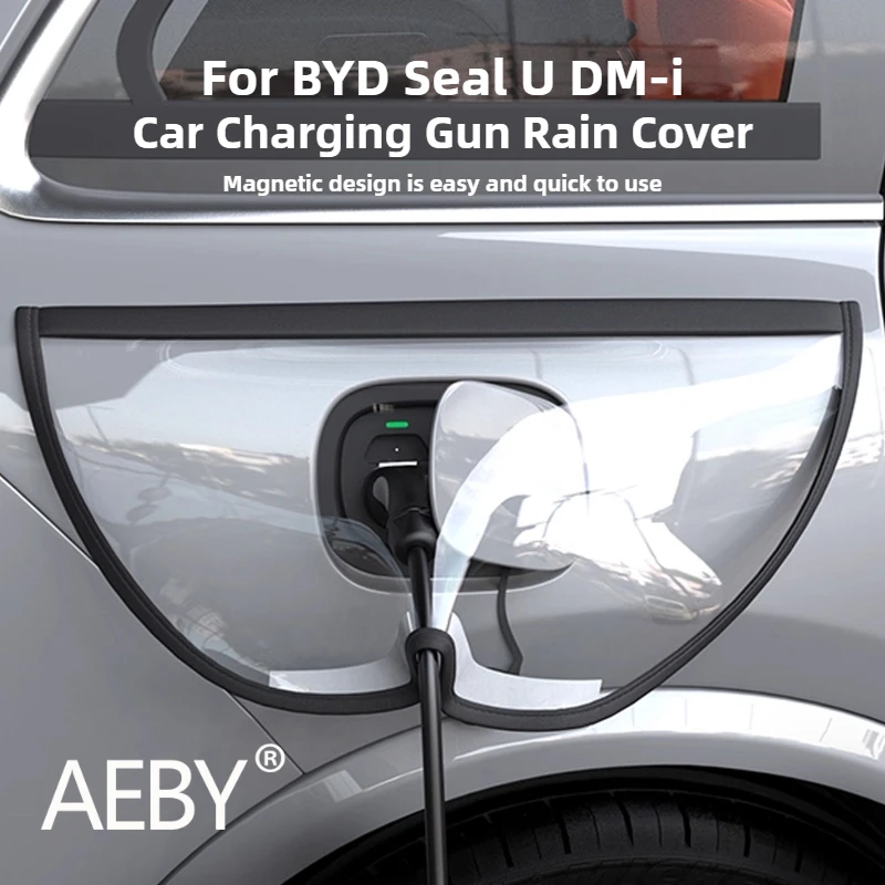 AEBY For BYD Seal U DM-i 2020-2025 Charging Gun Rain Cover, Waterproof Dustproof Protective Cover, EV Charger Accessories