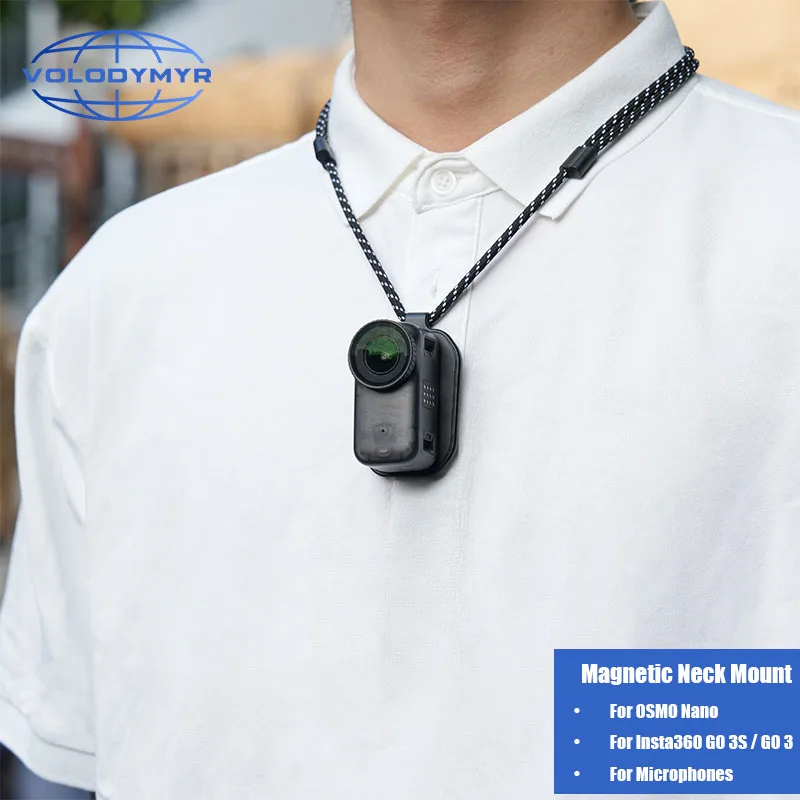 VOLODYMYR Magnetic Neck-Worn Microphone for OSMO NanoGO 3/3S First-Person Shooting Microphone Adapter Camera Accessories