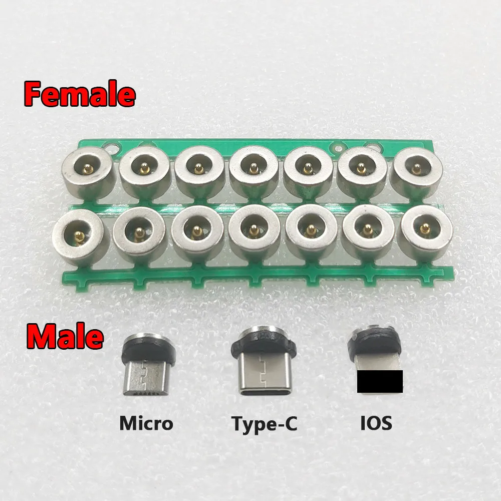 5-20pcs 360 Rotation Type C Micro USB Magnetic Charger Plug Connector Socket For Mobile Phone Parts Charging Cable Adapter