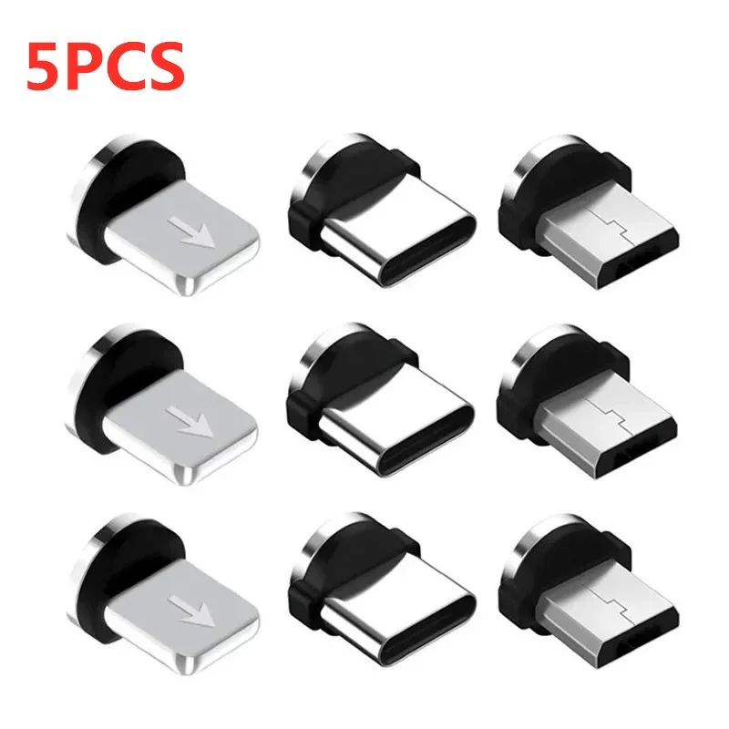 5PCS/1PCS Mobile Phone Replacement Parts Easy Operate Durable Converter 360 Degree Rotation Magnetic Tips Charging Cable Adapter