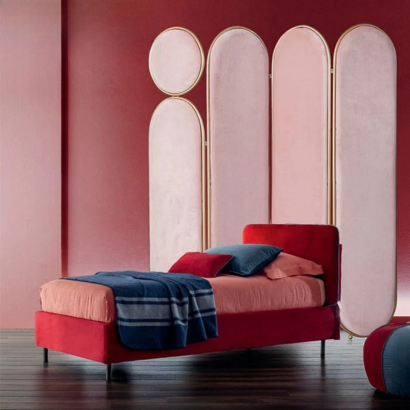 L8.28-Minimalist modern nordic style partition decoration foldable movable fabric bedroom screen home use