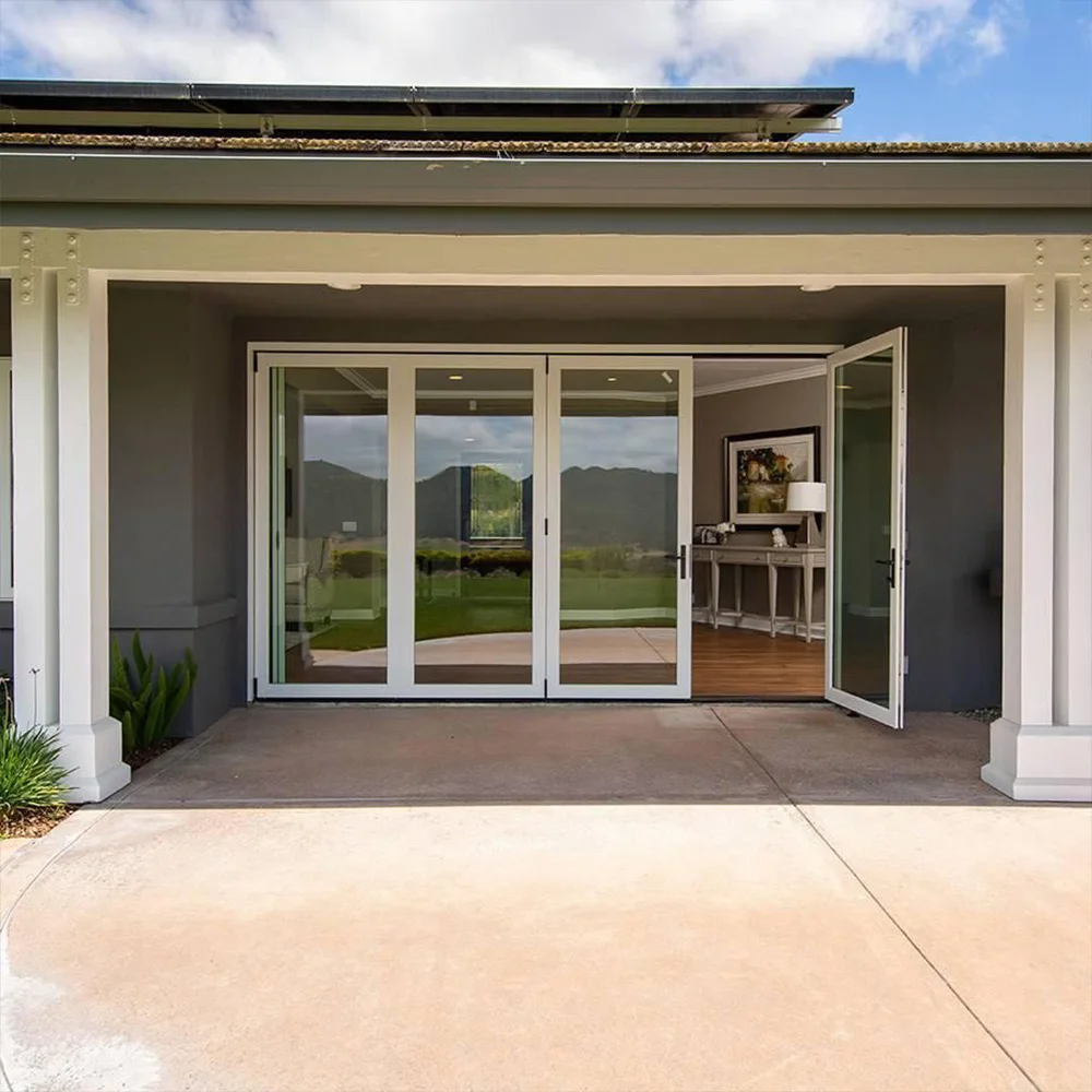 Folding Door Accordion Entry Sliding Bi-fold Partition Exterior Interior Door Aluminum Double Glaszed Home Decor Customize