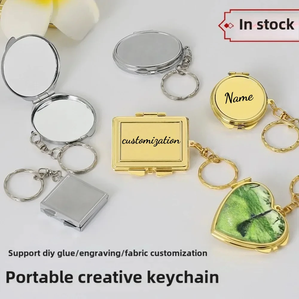 Custom LOGO Name Metal Stainless Steel Mirror Keyring Love Heart Keychain for Woman Pendant Key Ring Chain Mother's Day Gift