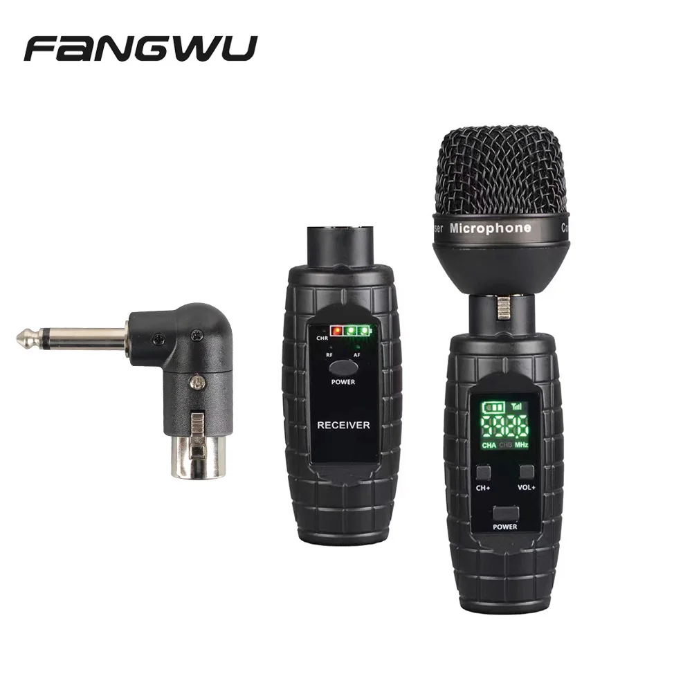 2026 Portable UHF Wireless Microphone Transmitter Receiver Plug-on XLR Microphone Wireless System For Dynamic Microphone,