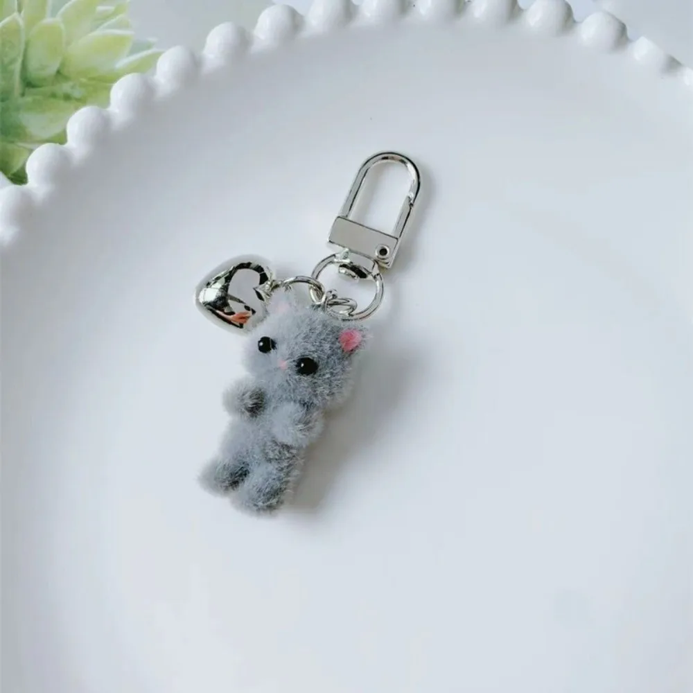 Cute Bag Hanging Cat Keychain Ornaments Creative Cat Pendant Resin Mini Car Key Ring Backpack Accessory