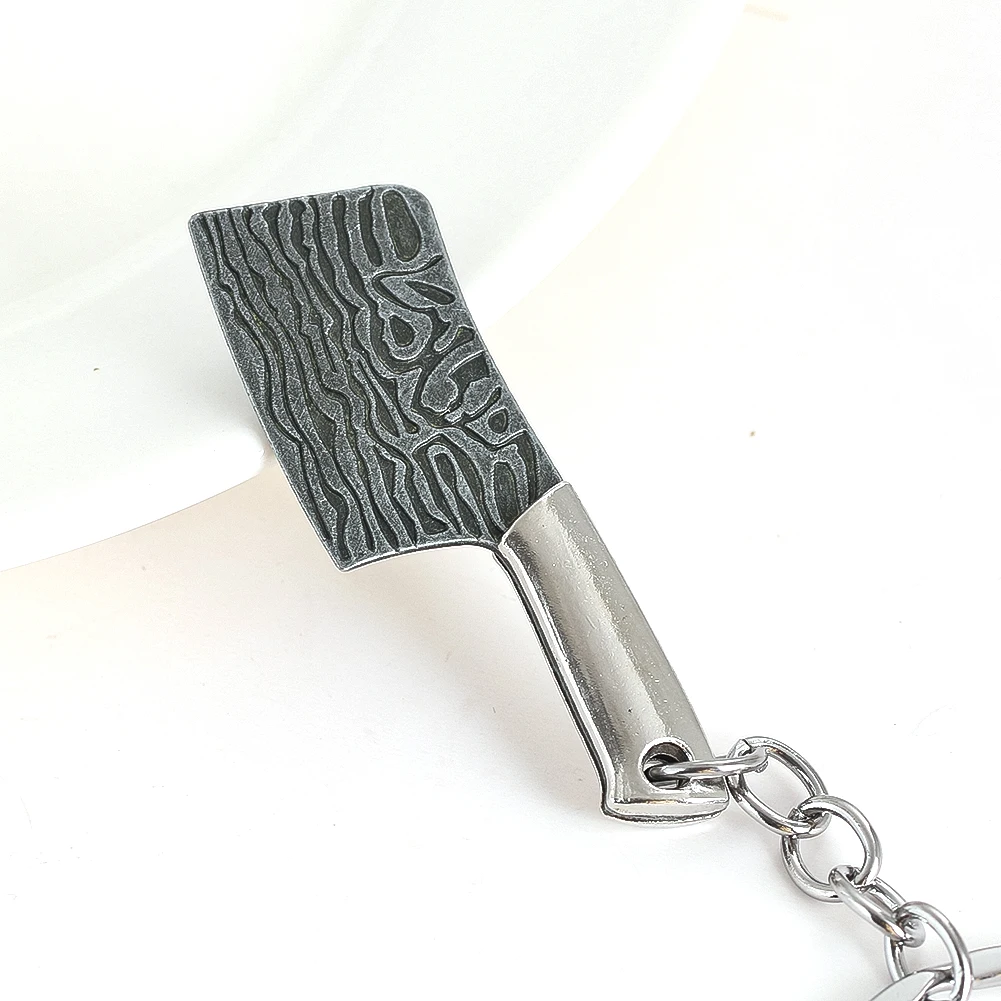 Mini Chopper Keychain Simulated Kitchen Tool Model Pendant Photo Props Car Key Ring Backpack Charm Men Special Gift