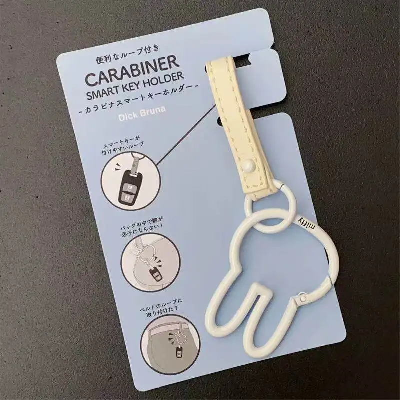 Miffy Keychain Pendant Cartoon Rabbit Kawaii Cute Phone Car Key Ornament Bag Backpack Charm Fashion Daily Accessory Small Gift