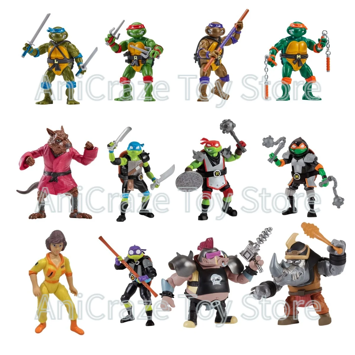 Teenage Mutant Ninja Turtles TMNT Battle Arena Figure 6 Pack April O'Neil Splinter Shredder Leonardo Collectible Toys Gifts