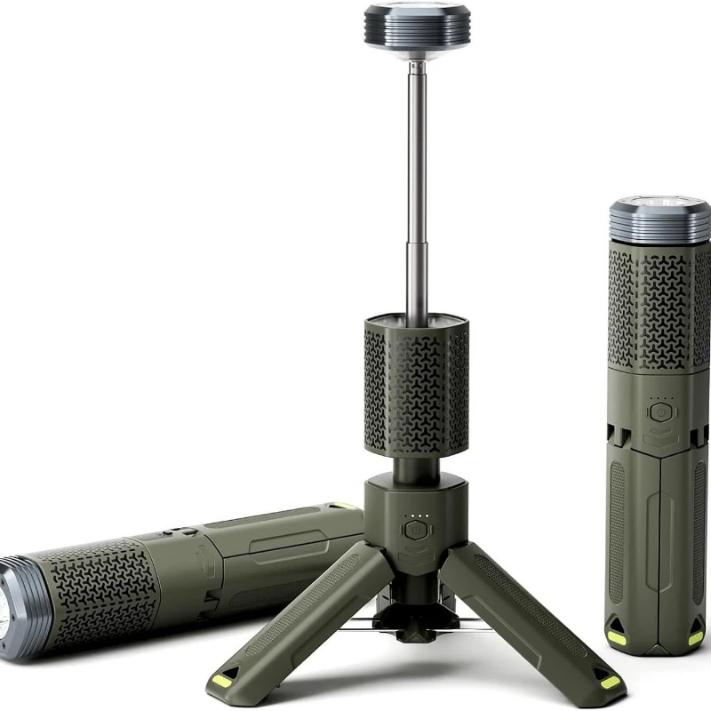 New outdoor hexagonal atmosphere camping light led waterproof large capacity telescopic camping tripod work light