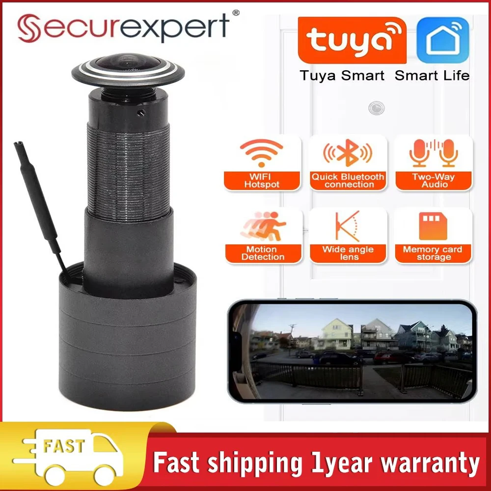 1080P HD Peephole Door Wifi Camera Tuya Smart Home Wireless Security Surveillance Monitor Electric Night Vision Remote Recording