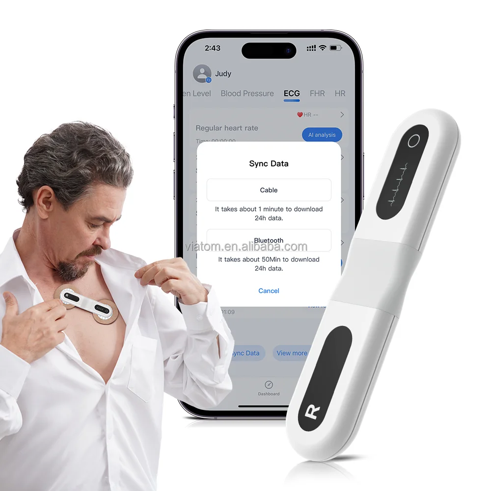 Viatom ER1-LW Wireless Portable EKG Monitor With AI Analysis For Home And Clinic Use Single-Lead Heart Rate Monitor