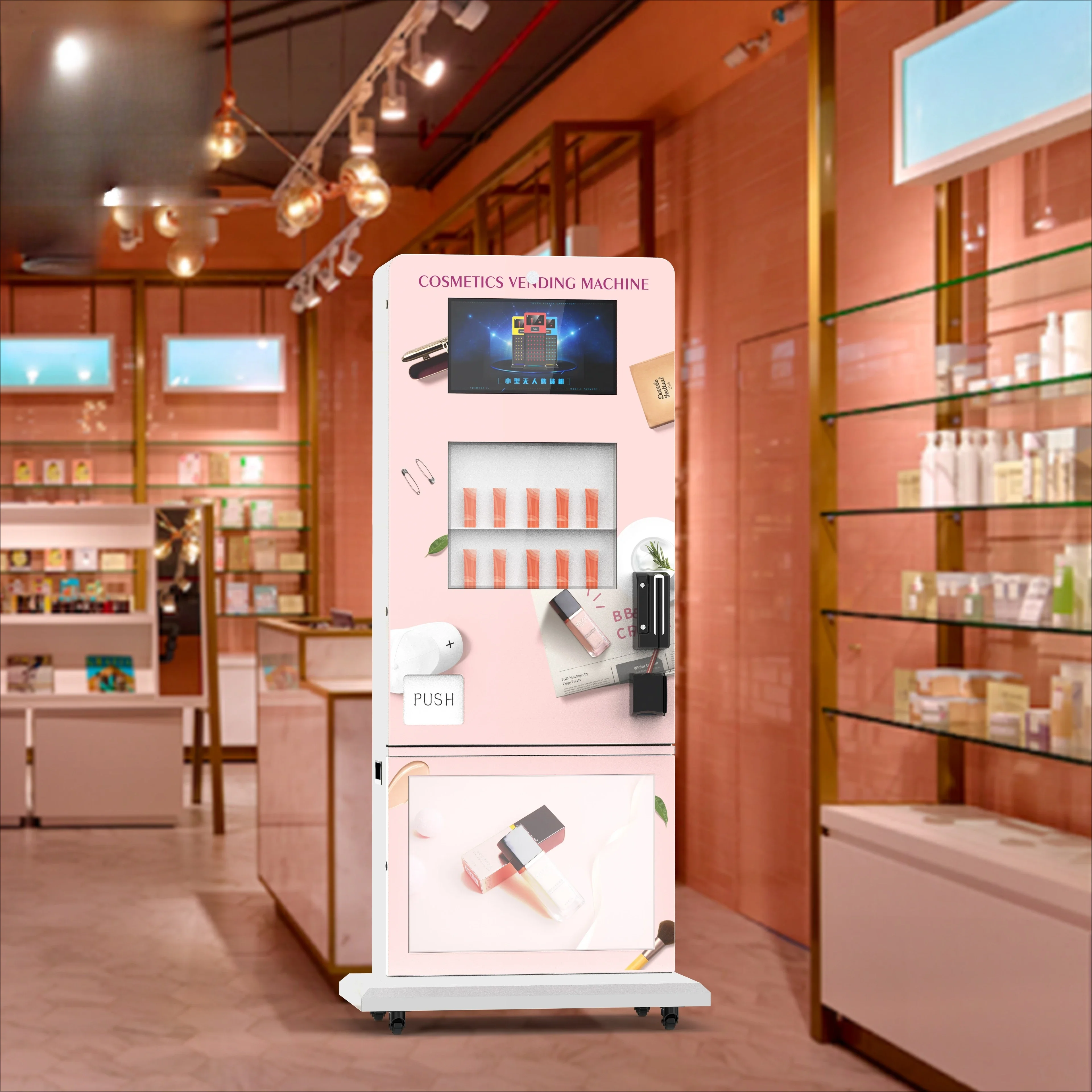 Vending Machine Automatic Mini Touch Screen Women Custom Beauty Makeup Lash Vending Machine With Card Reader